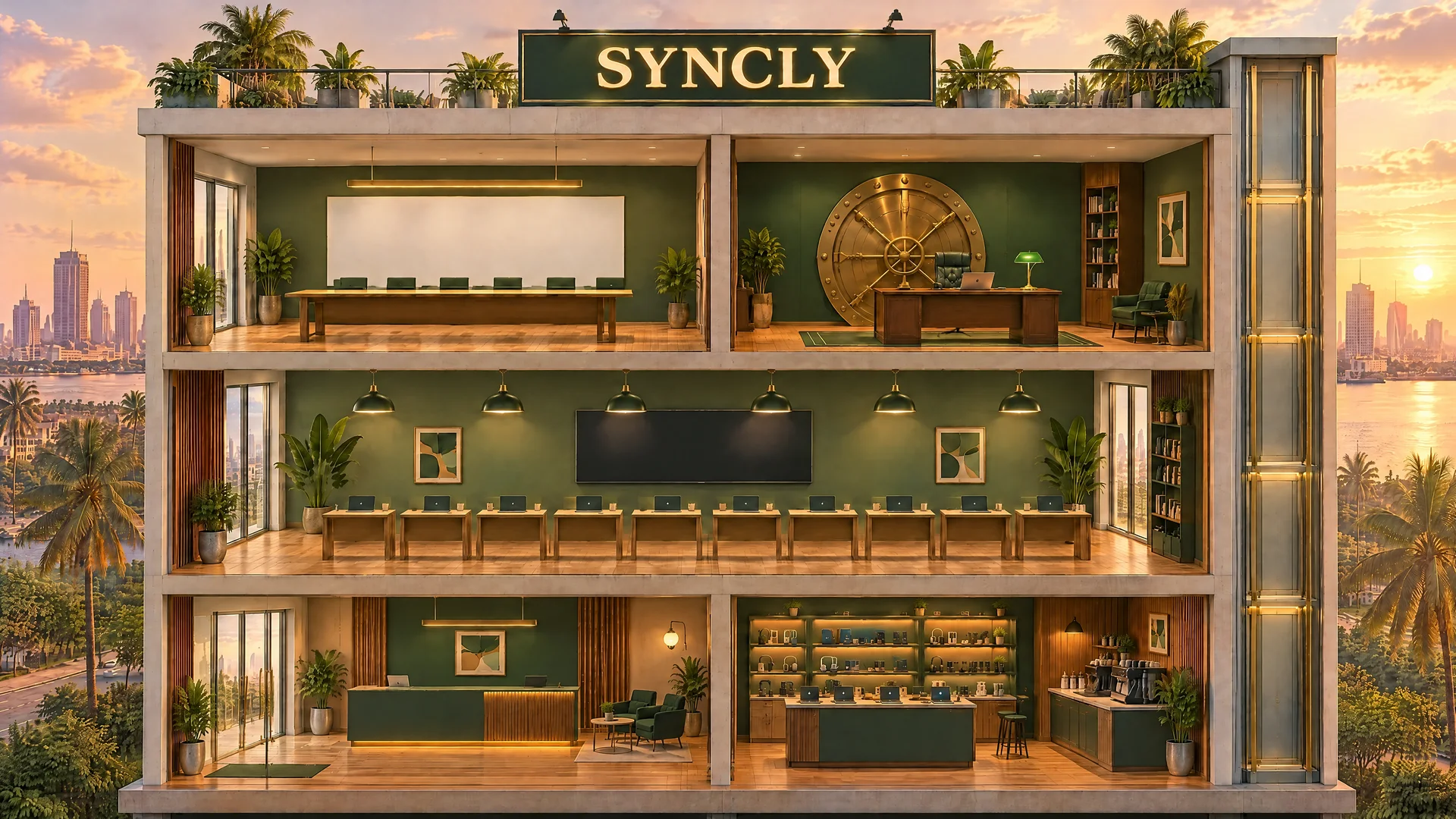 Syncly HQ: a three-storey office in Lagos where the AI team works